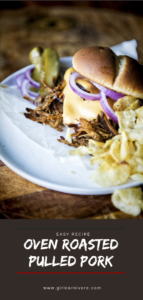 Easy oven roasted pulled pork recipe - perfect for a sandwich