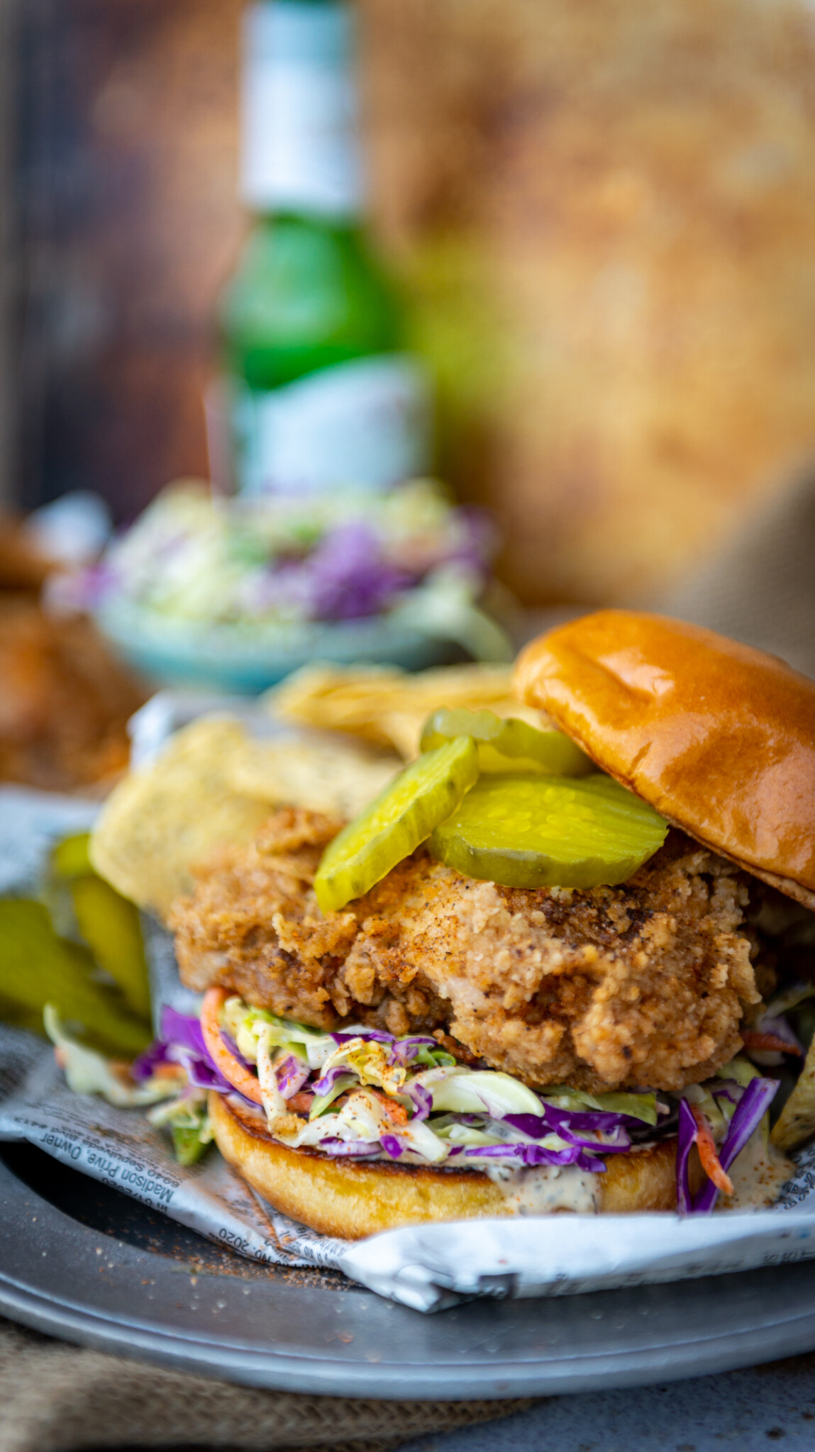 Cajun Fried Chicken Sandwich with Creamy Ranch Slaw-image