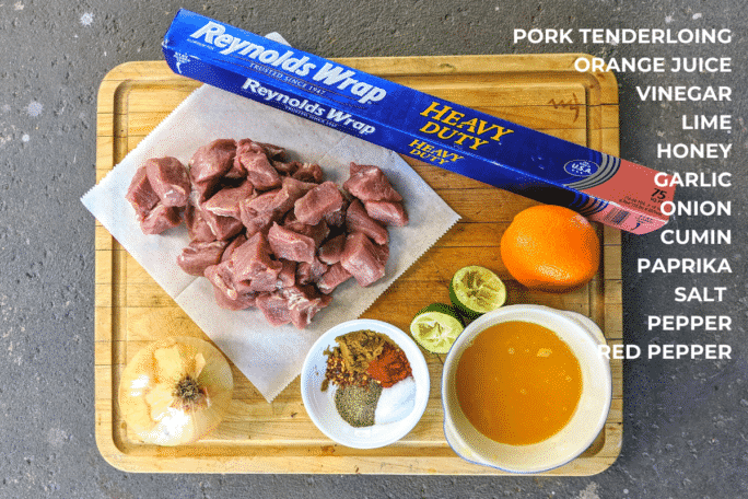 Ingredients shown for making pork bites recipe