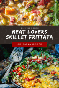 meat lovers frittata in a skillet