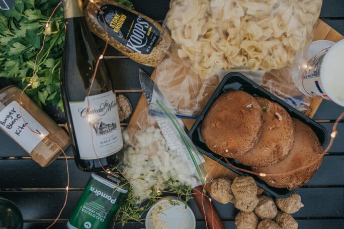 Ingredients for Beef Meatball Stroganoff