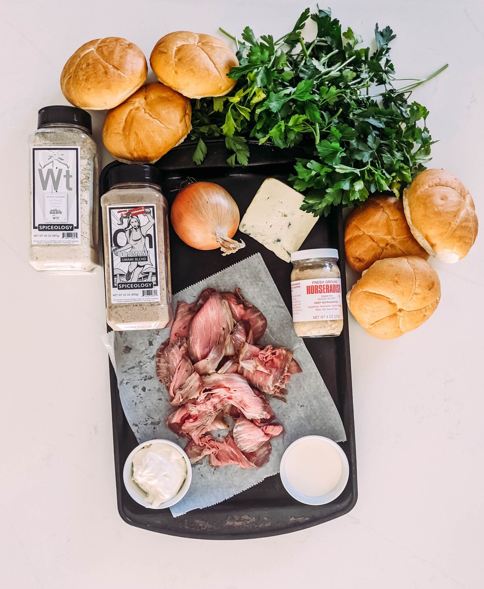 Ingredients to Make Smoked Pit Beef Sandwich