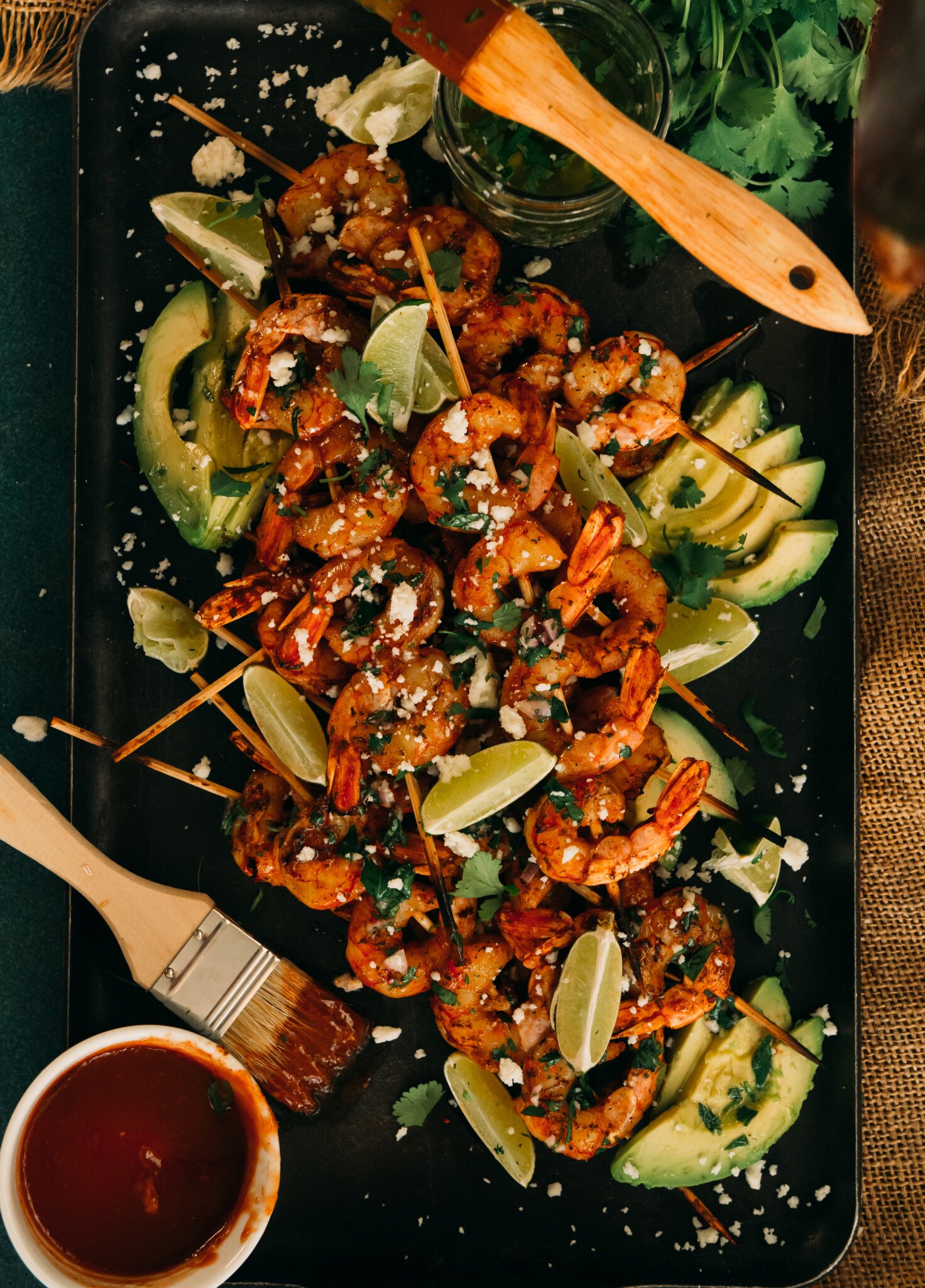 BBQ Shrimp Skewers on Grill