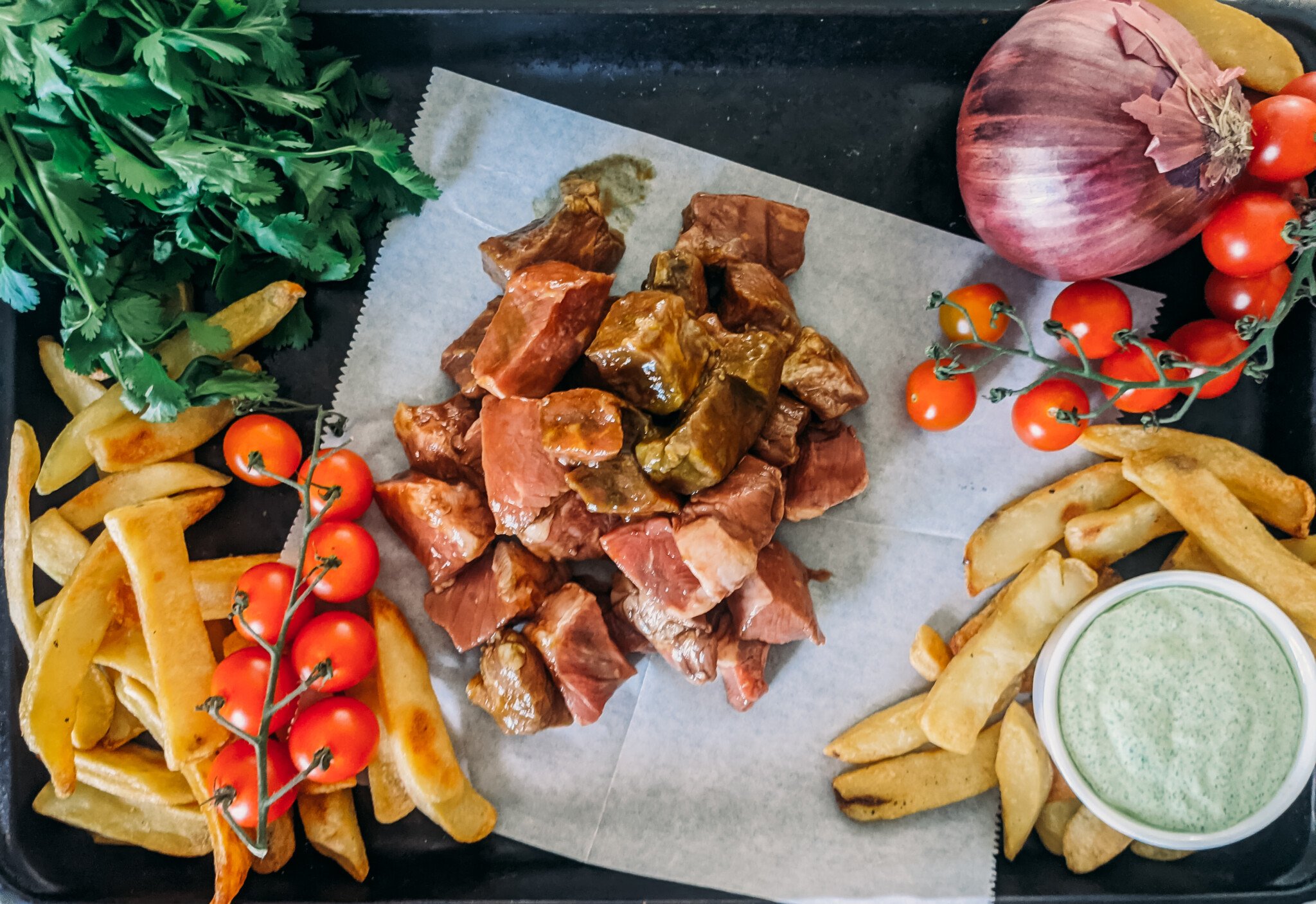 Ingredients for this kabob recipe.