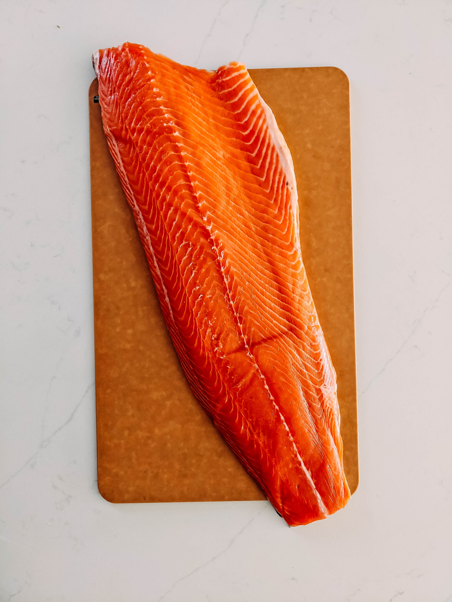 raw while salmon filet