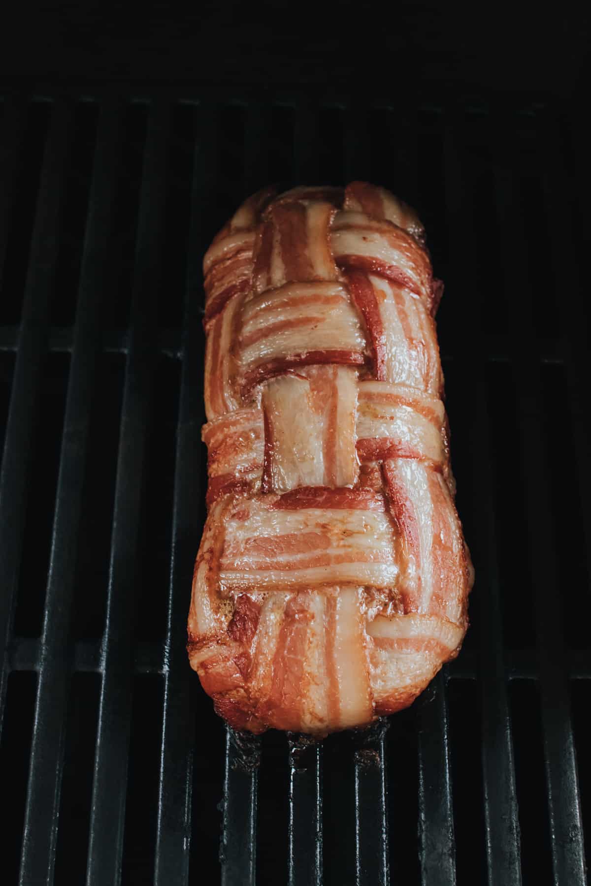 grilling sausage and bacon loaf