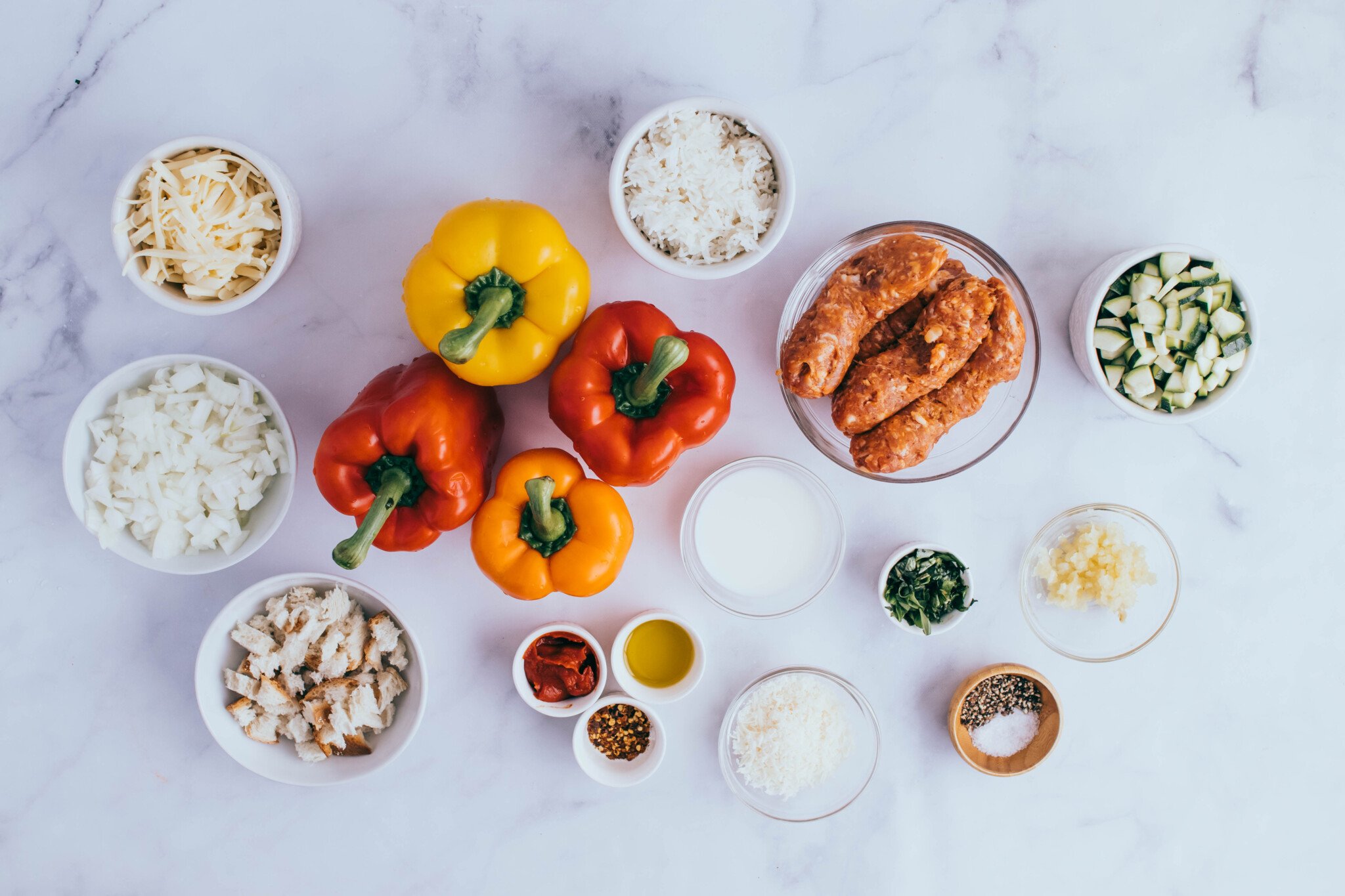 ingredients for slow cooker stuffed pepeprs