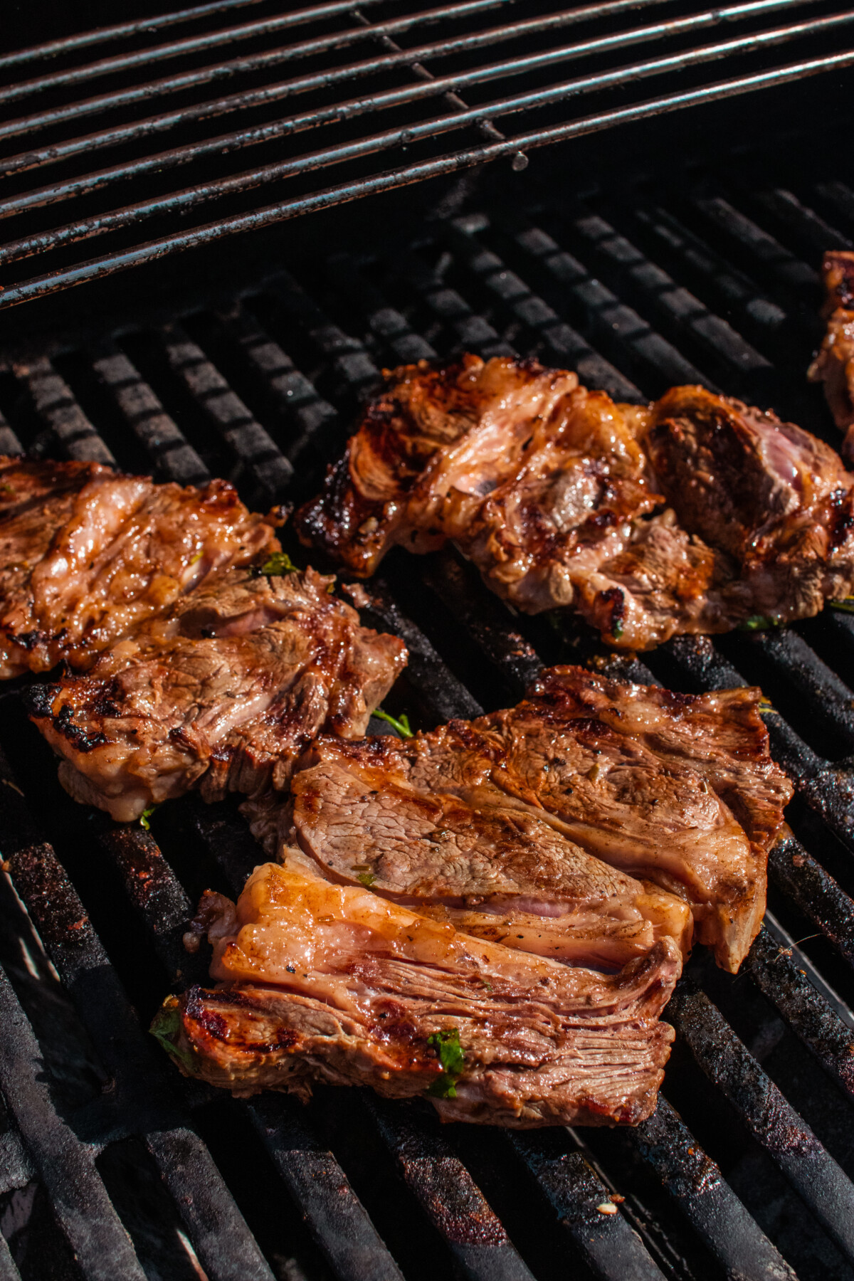 grilling steak meat