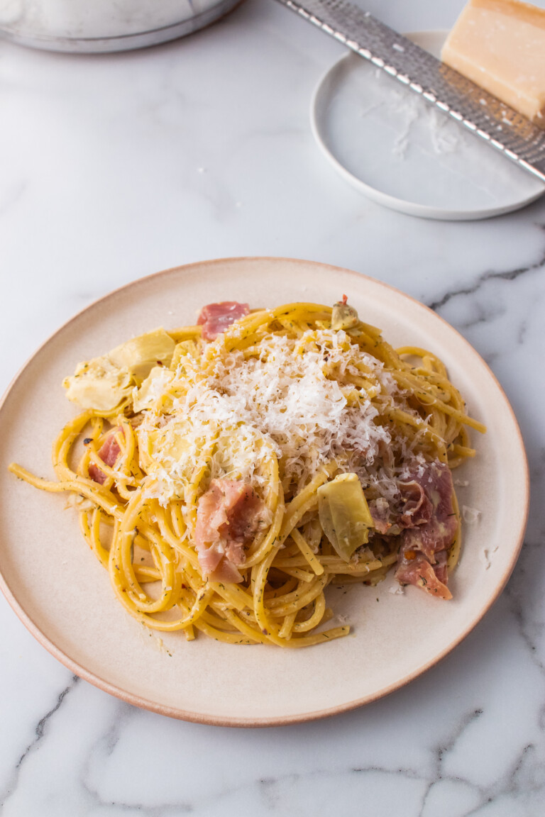 Traditional Carbonara with Prosciutto Girl Carnivore
