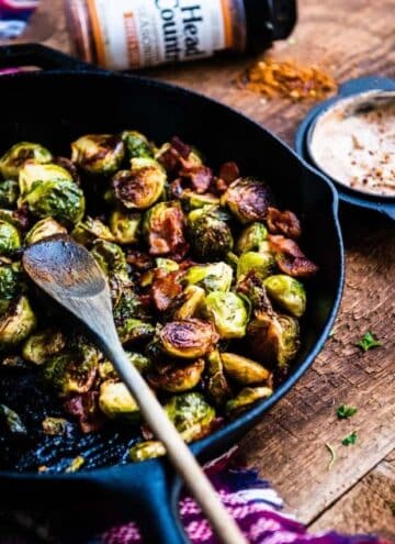 BBQ Glazed Smoked Brussels Sprouts with Bacon cover