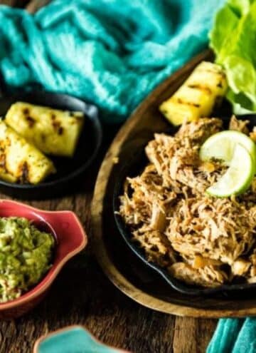 Whole 30 Ancho Pulled Pork Lettuce Cups with Grilled Pineapple cover