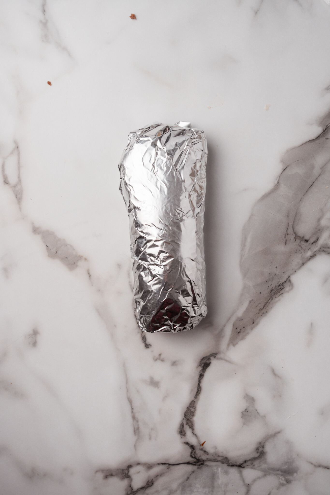 wrapped burrito in aluminum  foil