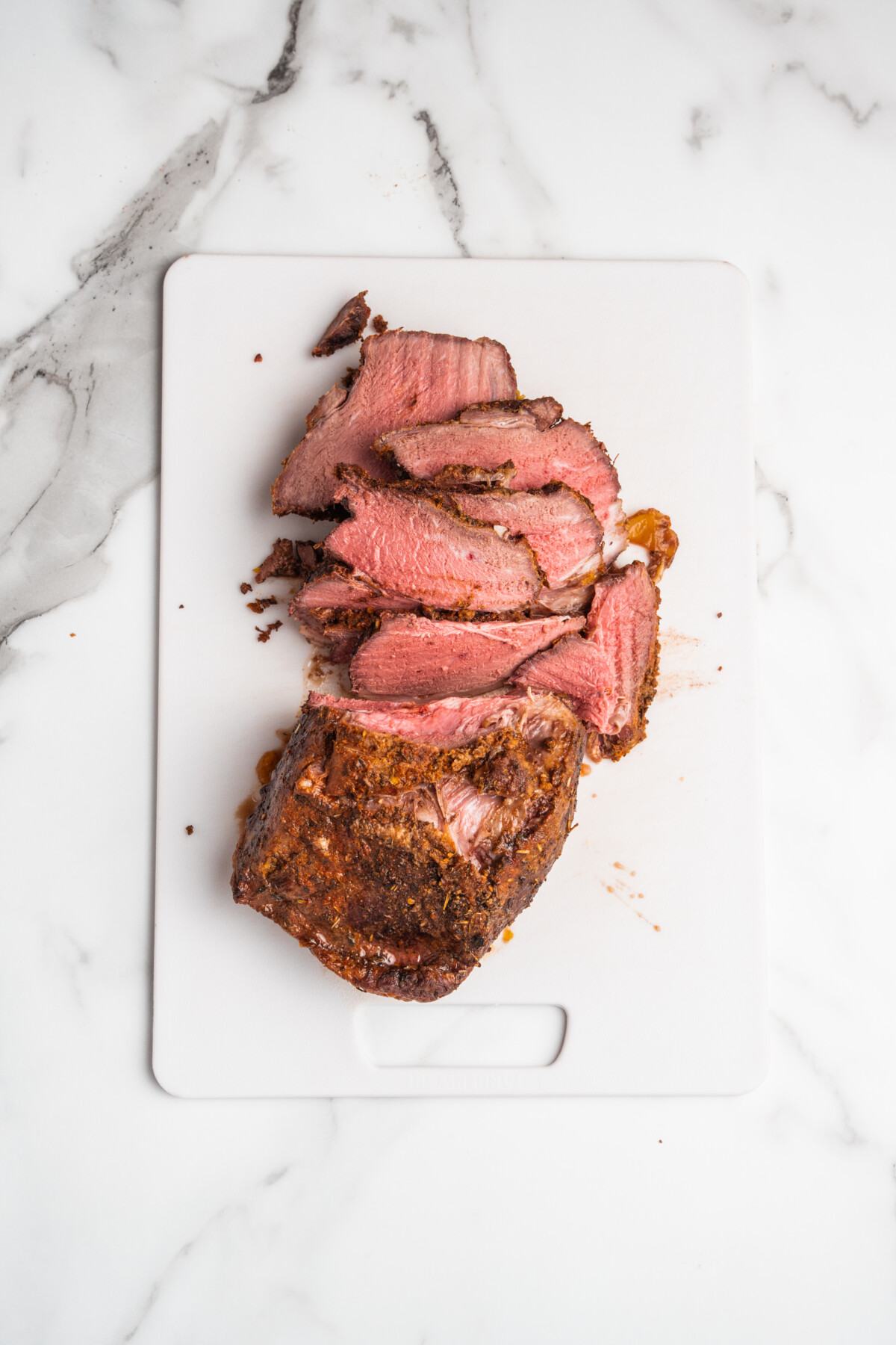 Sliced beef roast for Italian beef sandwiches.