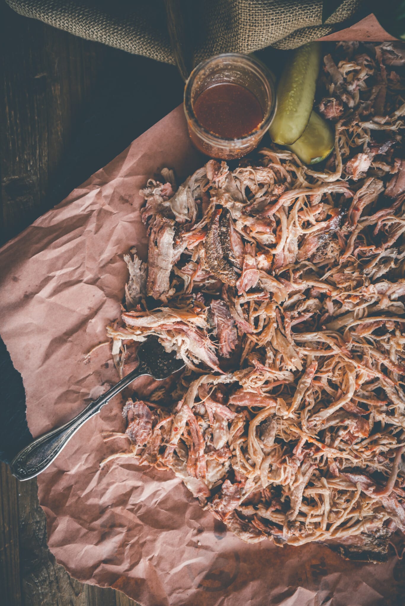 shredded pork on a plate