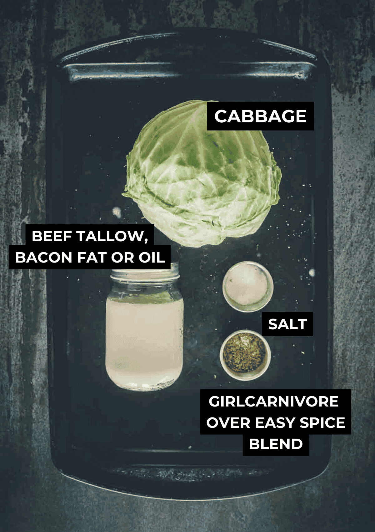 Ingredients for smoked cabbage. 