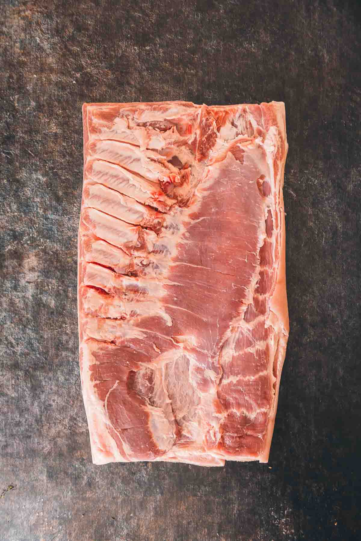 Pork belly slab. 