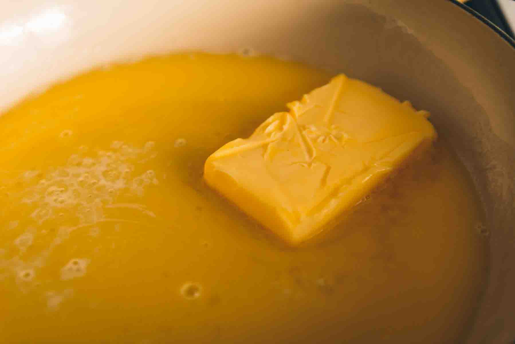 Close up of butter.