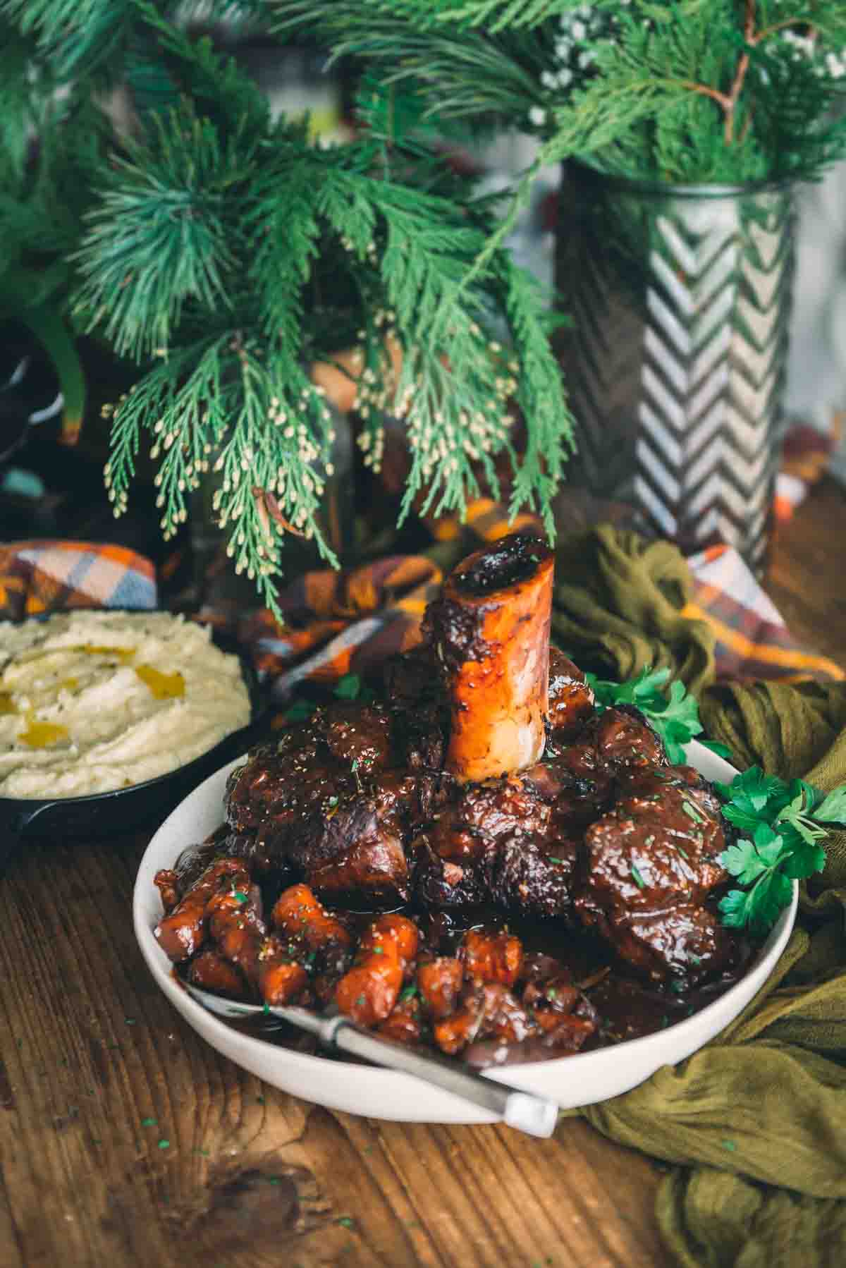 Braised Beef Shank with Wine and Tarragon Recipe
