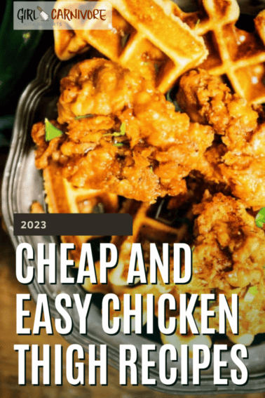 cheap and easy chicken thigh recipe graphic.