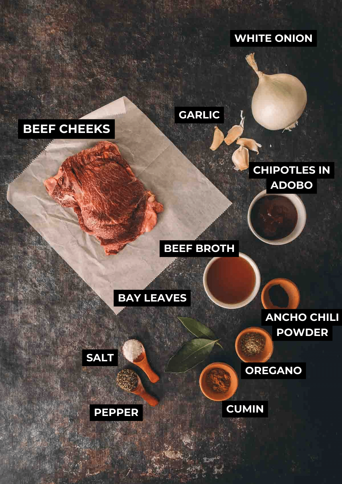 Ingredients for birria in the pressure cooker.