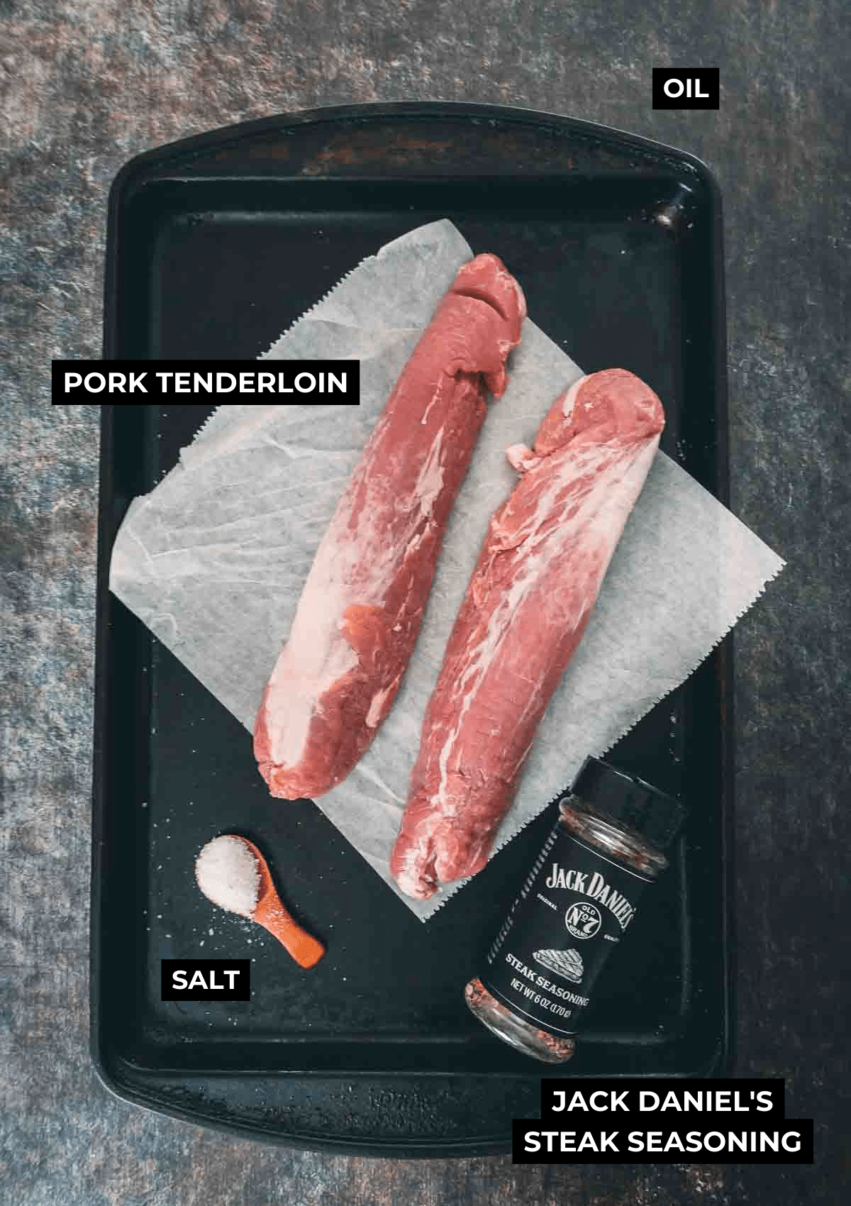 Ingredients for pork tenderloin roast. 