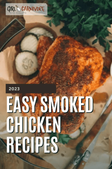 easy smoked chicken recipe graphic.