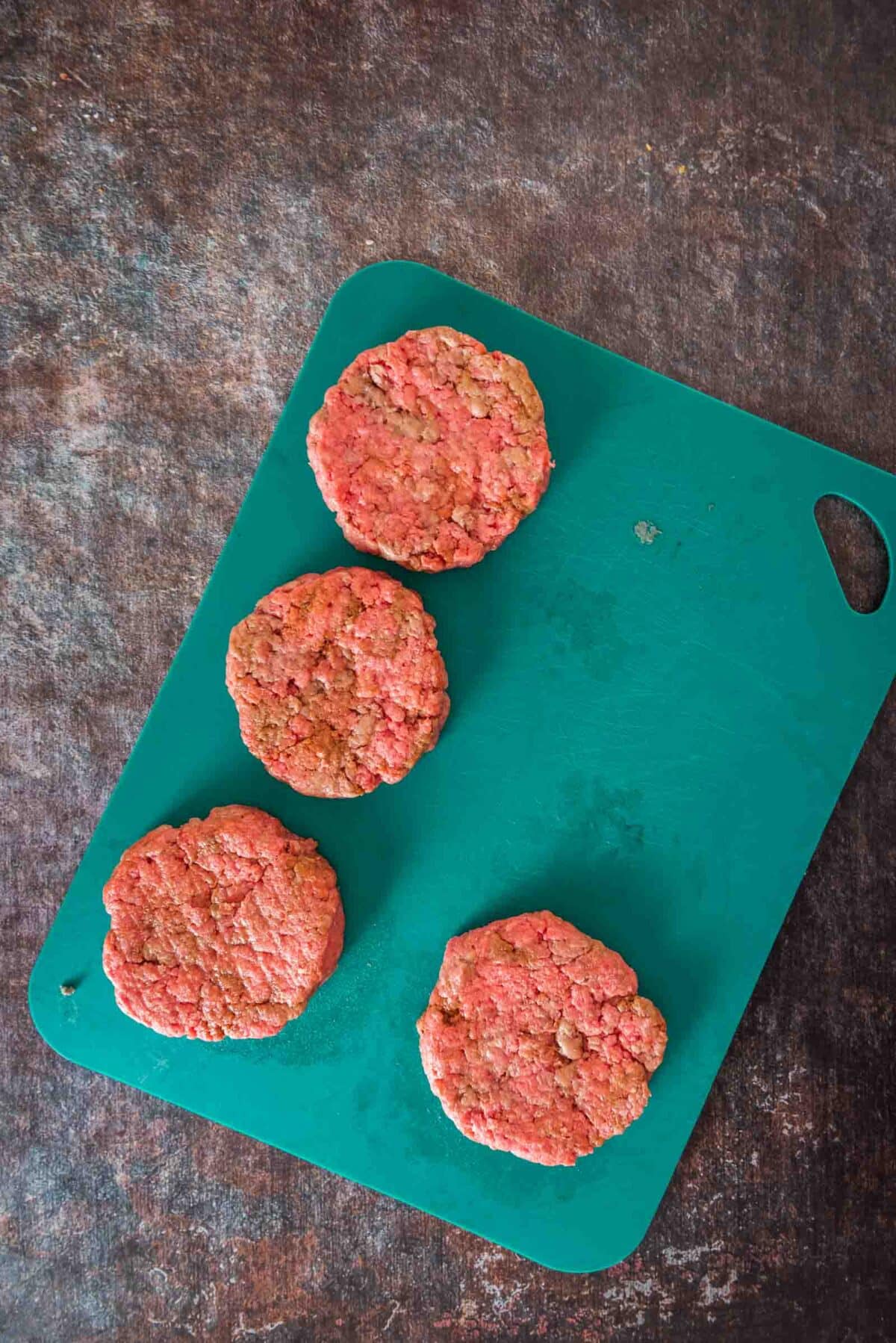 Ground beef formed into patties. 