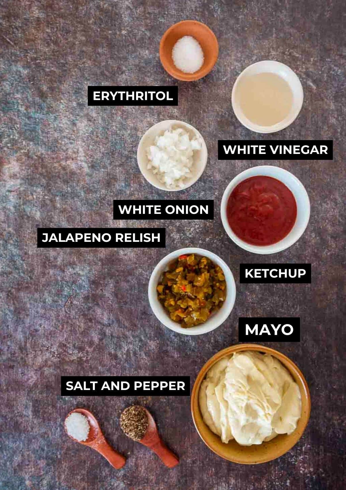 Ingredients for keto dressing.