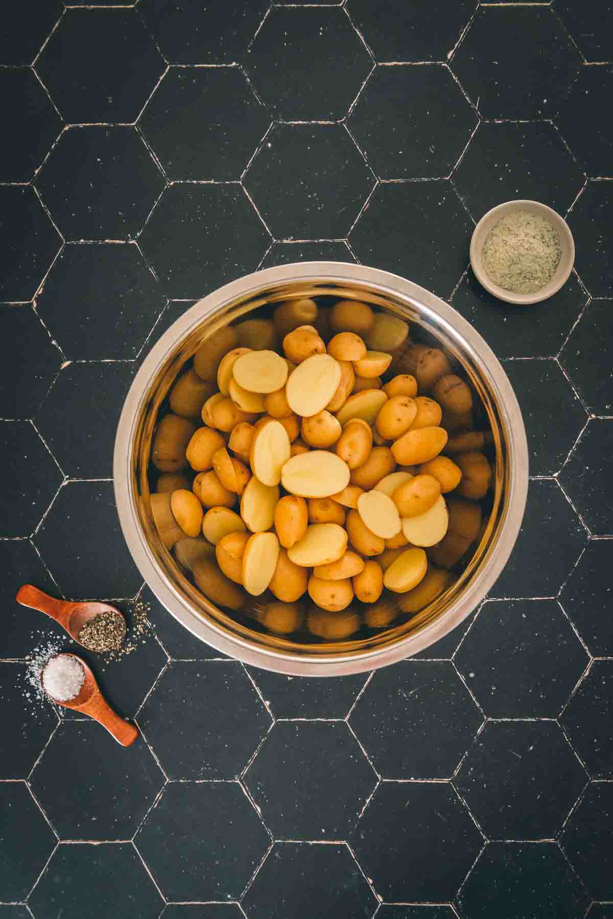 Potatoes in a bowl.