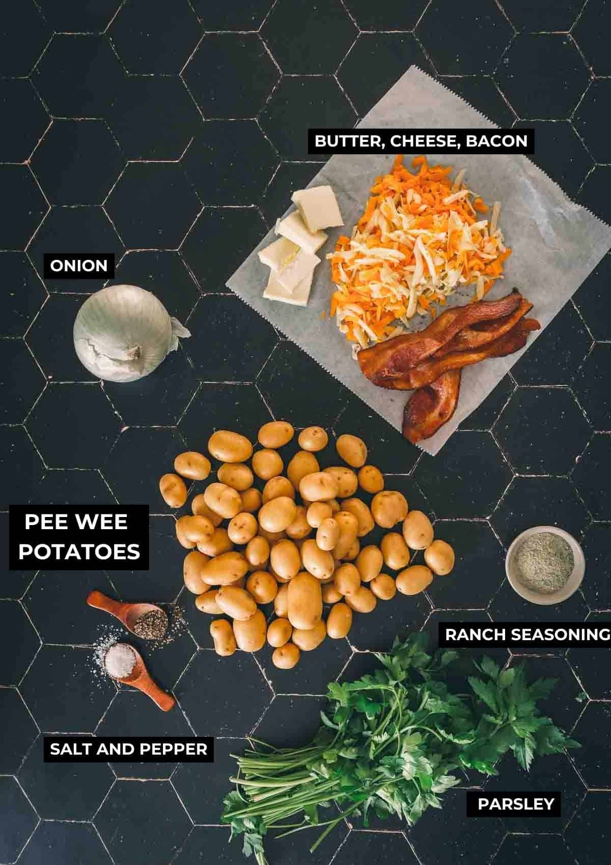 Ingredients for this camping recipe.