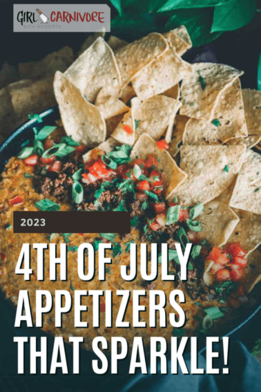 4th of july appetizers that sparkle graphic.