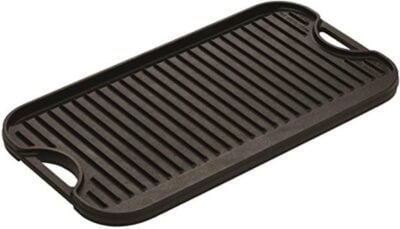 A black grill pan on a white background.