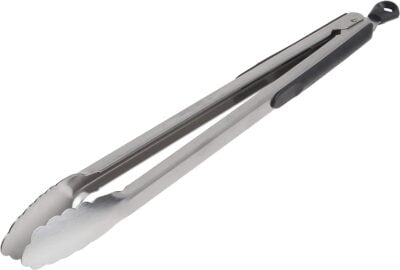 A pair of tongs on a white background.