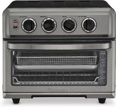 A toaster oven with three racks.