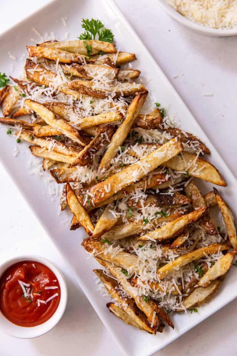 Air Fryer Garlic Parmesan Fries - Girl Carnivore