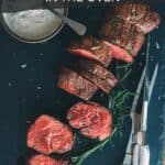 Pinterest image for roast beef tenderloin recipe.