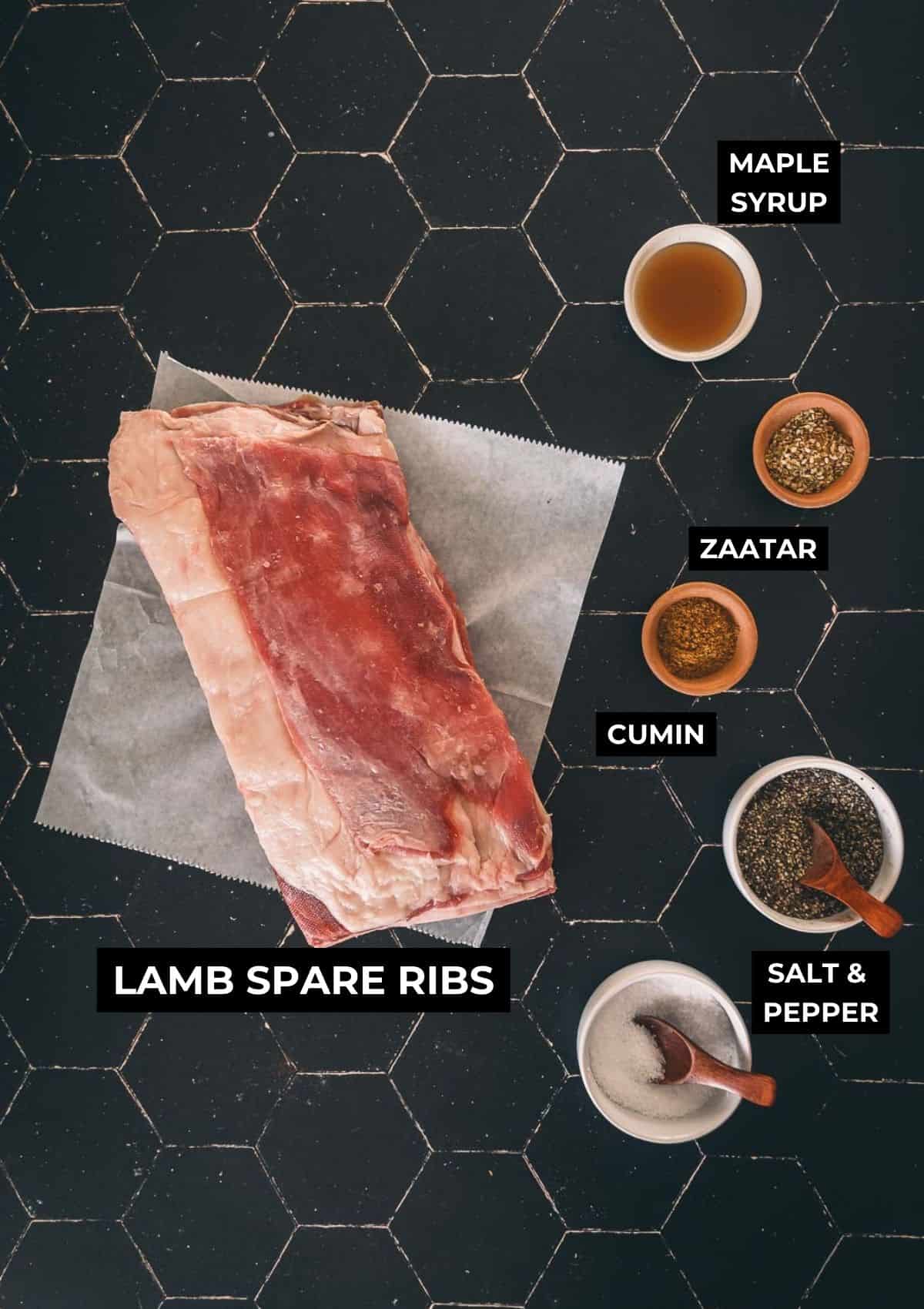 Ingredients for this grilled lamb recipe.