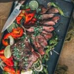Pinterest graphic for How to grill hanger steak.