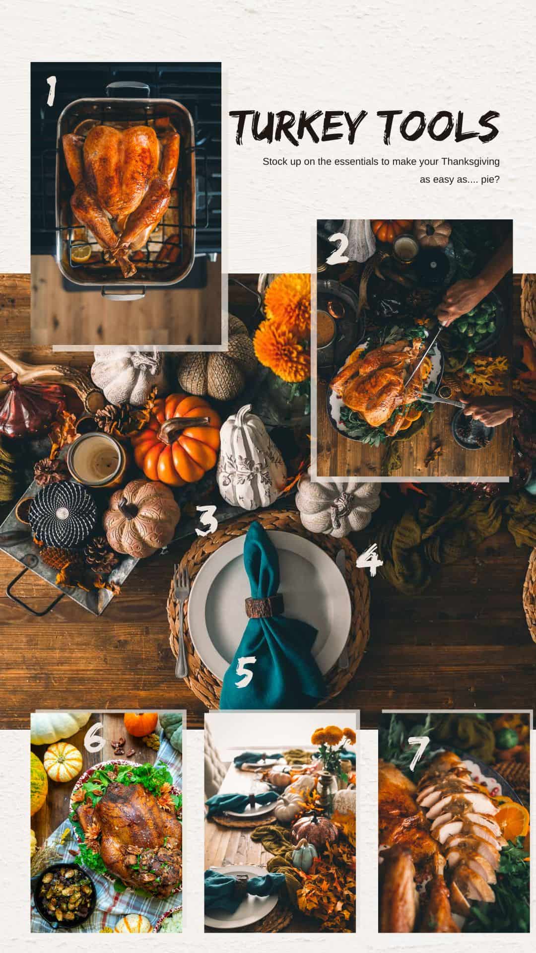 Pinterest graphic of tools for Thanksgiving.