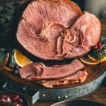 How to cook spiral ham with brown sugar glaze Pinterest graphic.