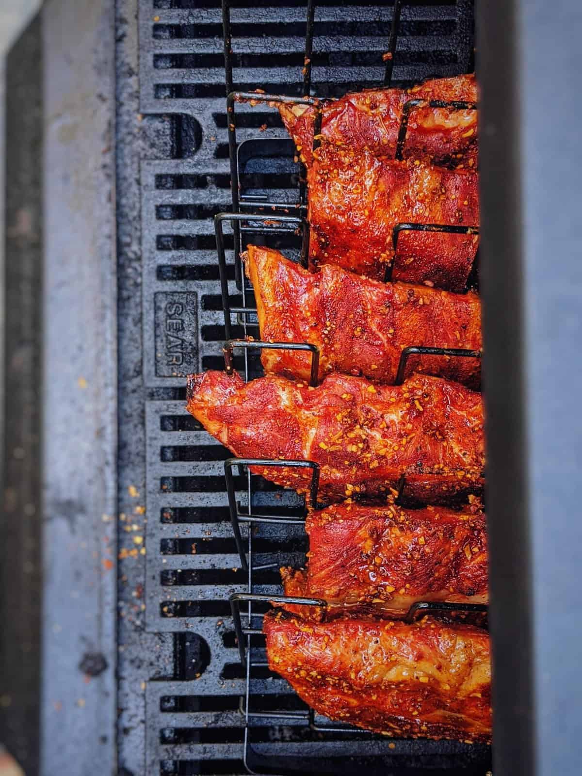 Racks of Ribs on a Masterbuilt grill.