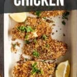 How to make panko crusted chicken pinterest image.