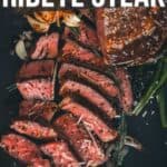 Pinterest image for how to make a sous vide ribeye steak.