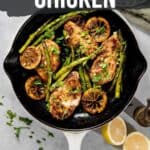 Pinterest image for skillet lemon chicken.