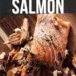 Pinterest image for the best wood for smoking salmon.