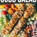 Pinterest image for grilled chicken cobb salad.