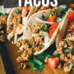 Pinterest image for ground veal tacos.