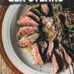 Grilled elk steak pinterest image.