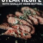 Pinterest image for flat iron steak recipe.