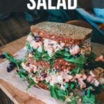 Pinterest image for leftover turkey salad recipe.